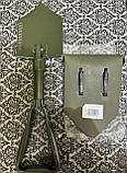 Фірмова складна саперна лопата Solve KT6008309 з пластиковим чохлом Olive 58 см solve, фото 9