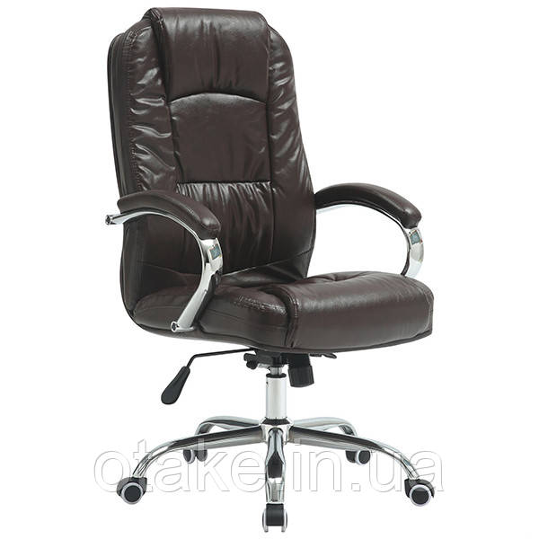 Крісло Marselle-Ch хром НВ, механізм Anifix, шкірзам коричневий, фото 1