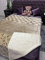 Велюрове двостороннє покривало класу Люкс/якісне велюрове покривало на велике ліжко 200*230