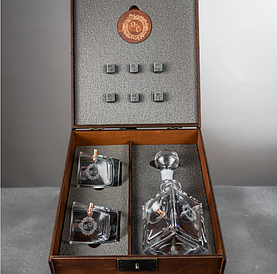 Люкс Leo графин і склянки 2 шт для віскі з кулею в дерев'яній коробці.