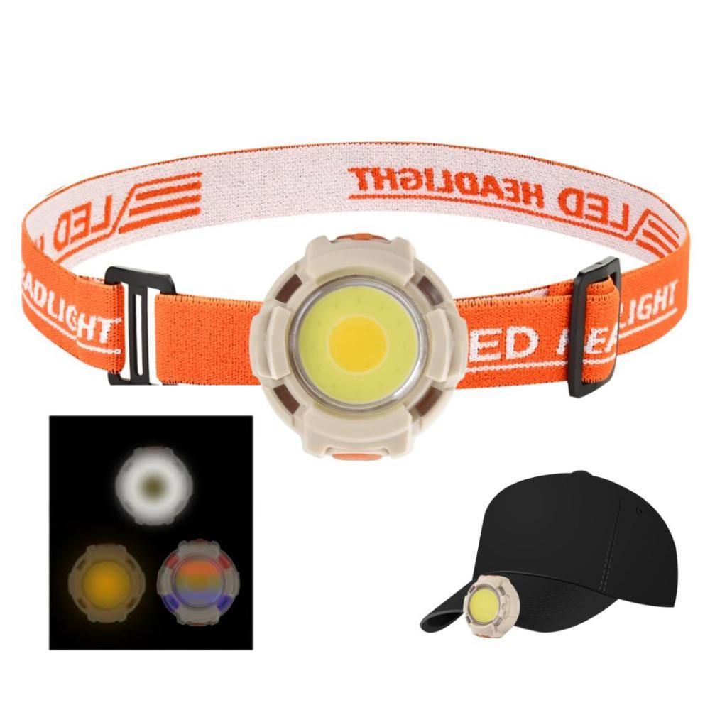 Ліхтар налобний CY-2026-C-COB (white+yellow)+4LED (red+blue), Li-Ion акумулятор, ЗП Type-C