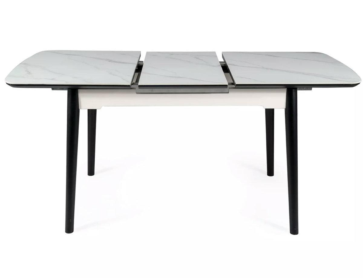 Стіл APOLLO 150(190)*90 білий мат/чорний каркас, фото 1