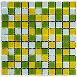 Мозаїка з декоративного скла 298х298х4,5мм Жовто-зелена SW-00002362