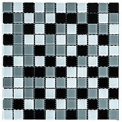 Мозаїка з декоративного скла 298х298х4,5мм Чорно-сіра SW-00002369