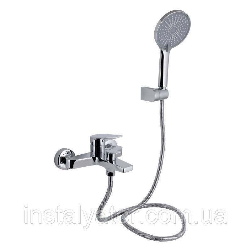 Змішувач для ванни Qtap Stenava New (з душовим гарнітуром) QTSTE259CRM45537 Chrome