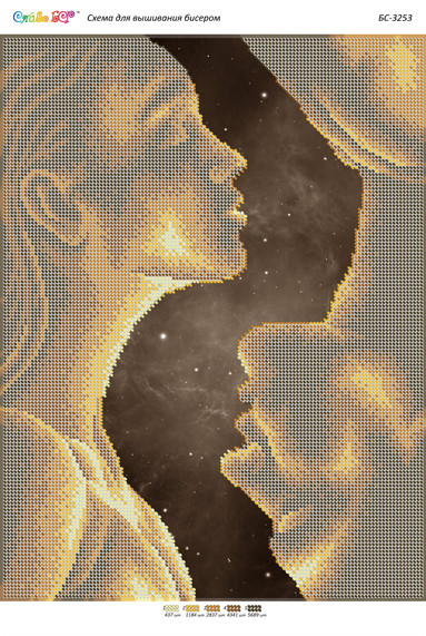 БС-3253 Жіноче і чоловіче (частк. вишивка). Схема для вишивки бісером, фото 1