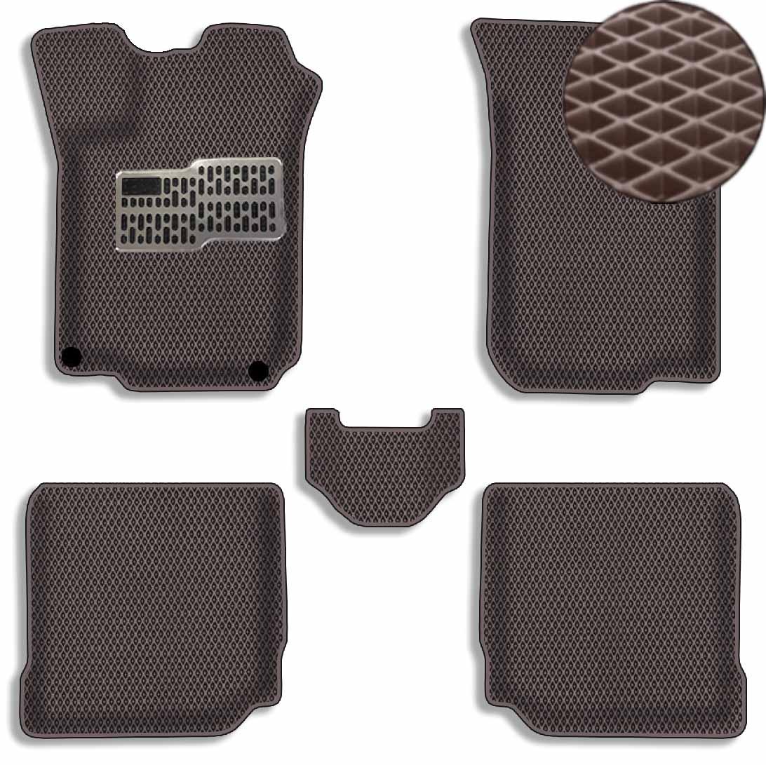 5D EVA Водійський килимок для Skoda Octavia Tour 1996-2010 З Бортиками та підп'ятником Чорні 1 шт. Комплект з перемичкою (5 шт.), 5D Коричневий (EVA), Сірі, фото 1