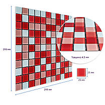 Мозаїка з декоративного скла червона 298х298х4,5мм SW-00002367, фото 3