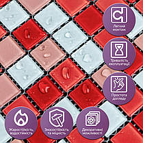 Мозаїка з декоративного скла червона 298х298х4,5мм SW-00002367, фото 4