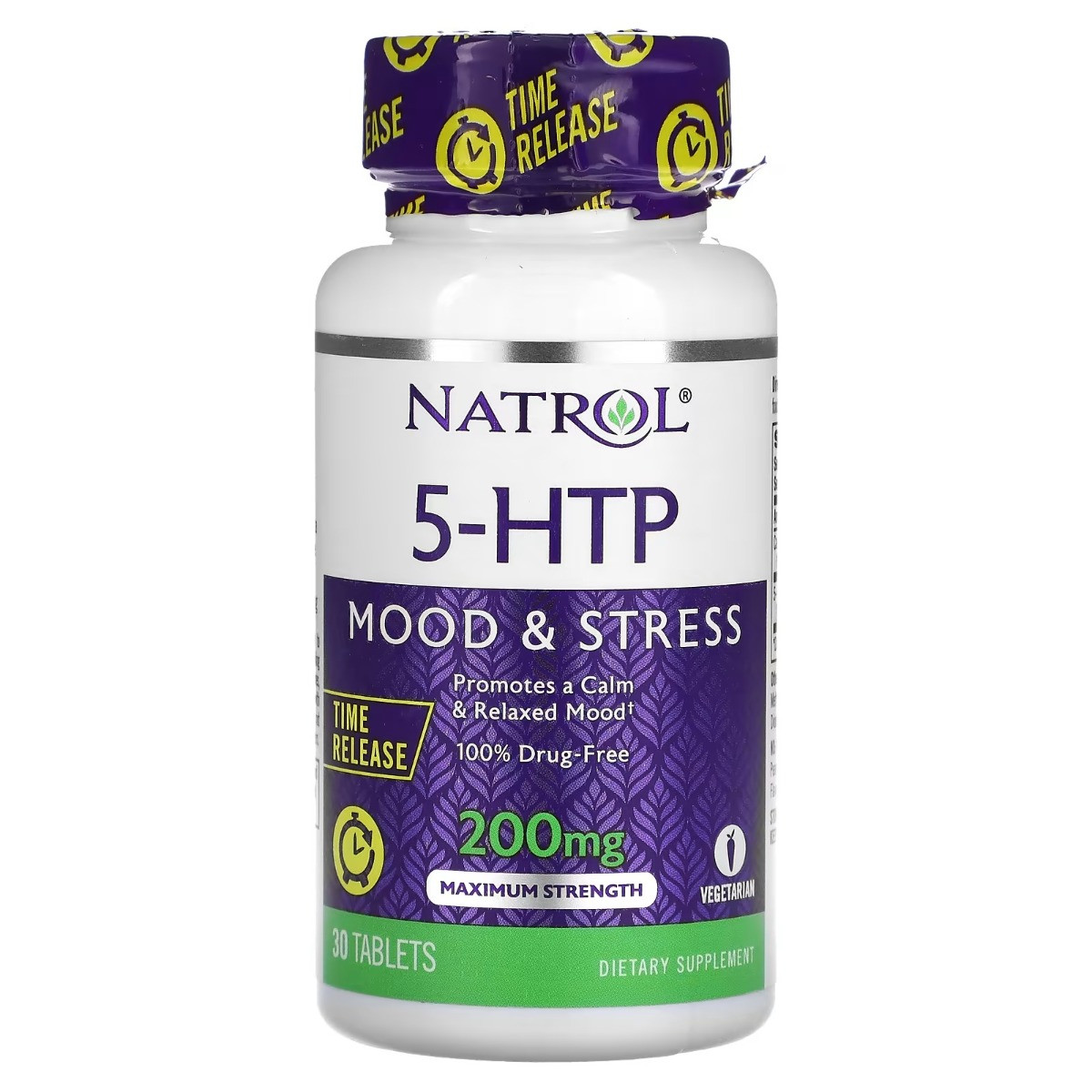 5-HTP (Гідрокситриптофан) повільного вивільнення, 200 мг, 5-HTP, Natrol, 30 таблеток