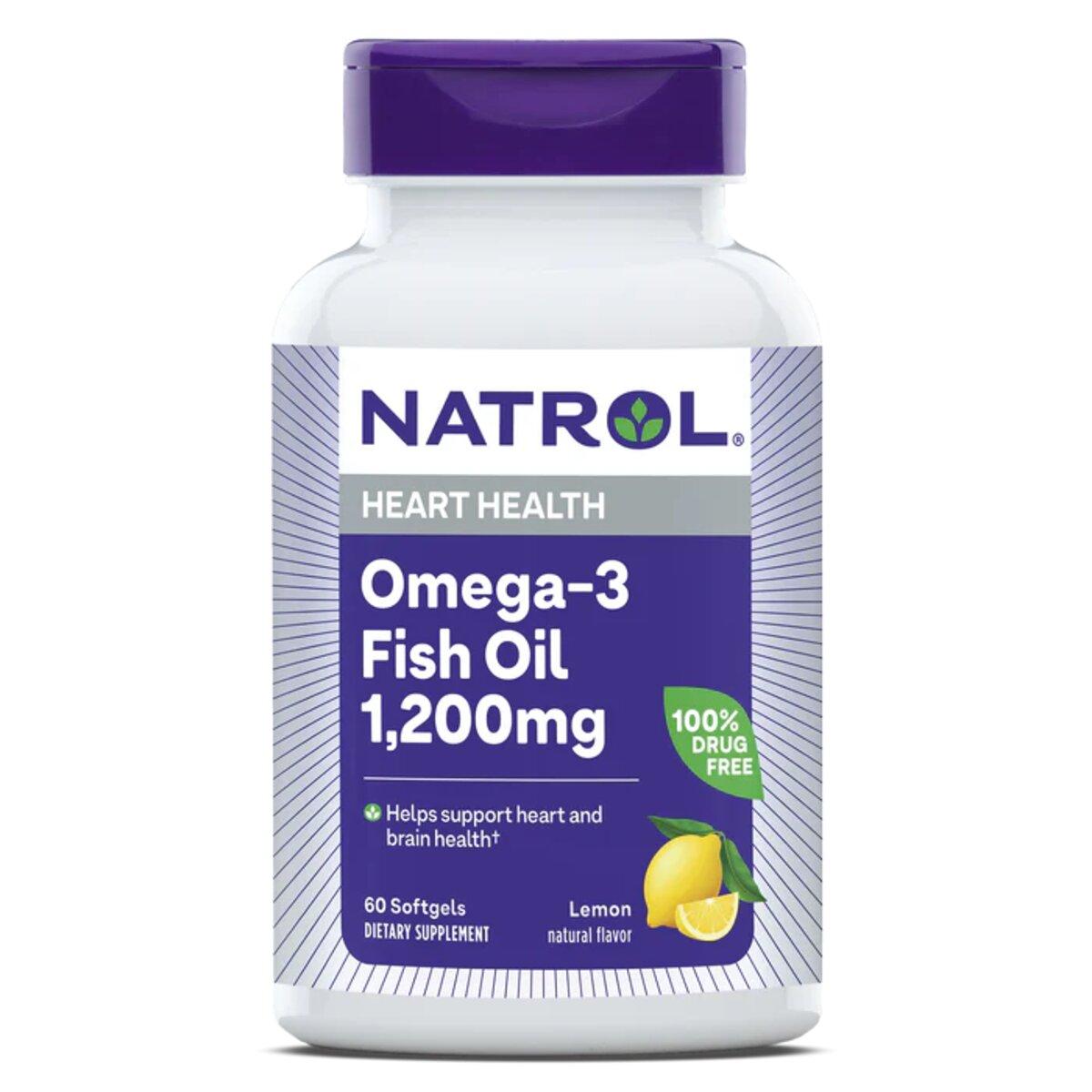 Омега-3 Риб'ячий Жир, 1200 мг, Omega-3 Fish Oil, Natrol, 60 желатинових капсул, фото 1