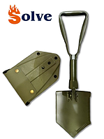 Фірмова складна саперна лопата Solve KT6008309 з пластиковим чохлом Olive 58 см solve