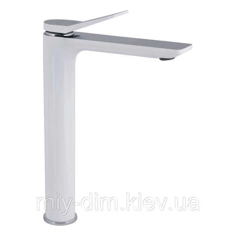 Змішувач для раковини Qtap Presto високий QTPRE269CRW45577 Chrome/White