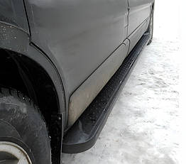 Бокові пороги Allmond Black для Fiat Talento (2016-) Erkul Алюміній (2 шт.)