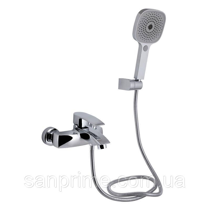 Змішувач для ванни Qtap Swan Eco (з душовим гарнітуром) QTSWA259CRM45534 Chrome