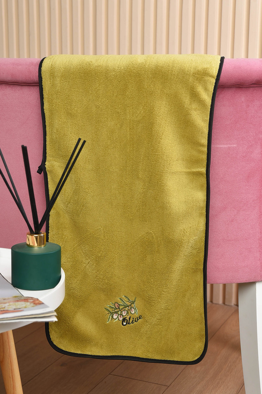 Рушник кухонний мікрофібра оливкового кольору розмір 35*70 см 191844P, фото 1