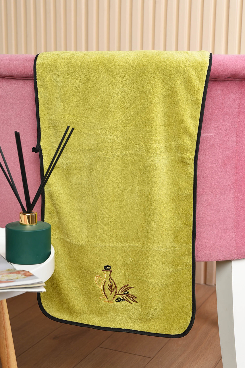 Рушник кухонний мікрофібра салатового кольору розмір 35*70 см 191845P, фото 1