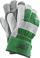 Рукавички робочі посилені високоякісної яловий шкірою Reis Польща (рукавички робочі) RBCMGREEN ZJS