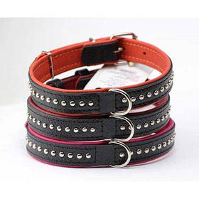 Нашийник шкіряний подвійний для собак Before, 31-38 см, 20 мм, червоний