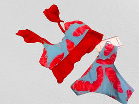 Детский подростковый купальник топ Samegame 21000 голубой;красный   В наличии только 30 32 34 36 38 размеры