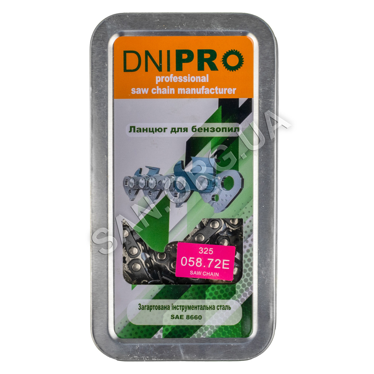 Ланцюг 72 ланки крок 325 1,5 мм Супер зуб DNIPRO Metal Box