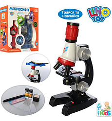 Набір для наукових досліджень Дитячий Мікроскоп 21 см Limo Toy SK0009AB чорний з червоним