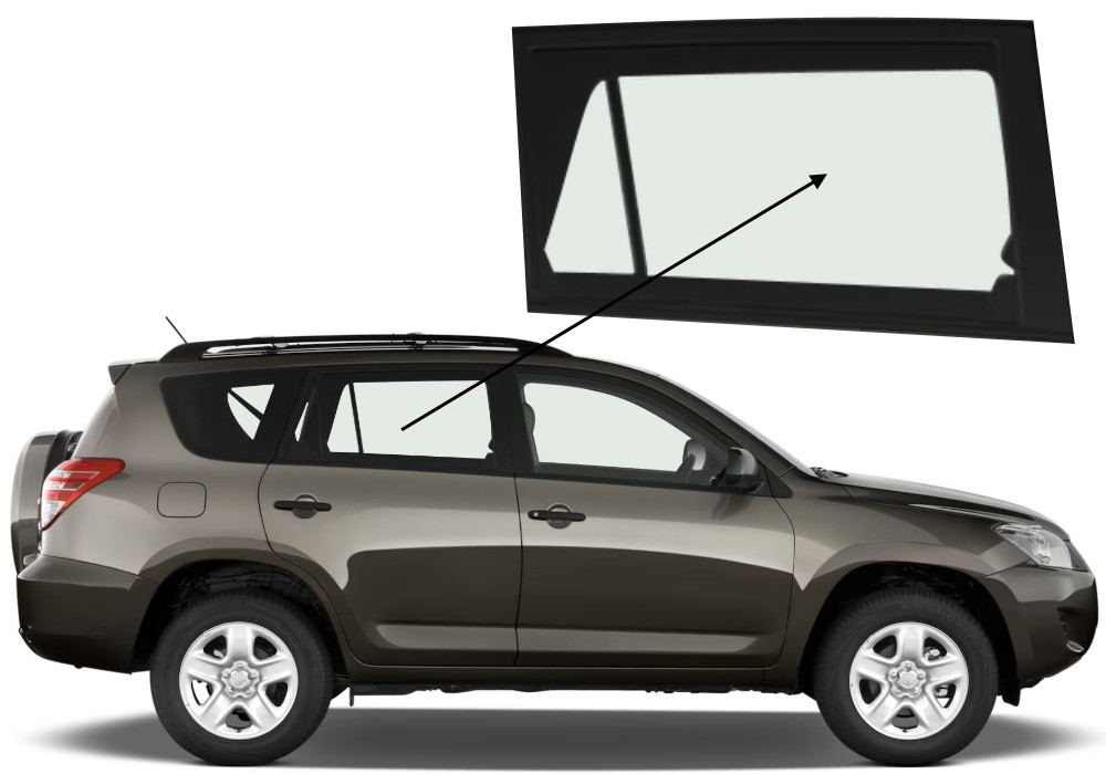 Бічне скло Toyota RAV-4 2006-2013 задніх дверей праве, фото 1