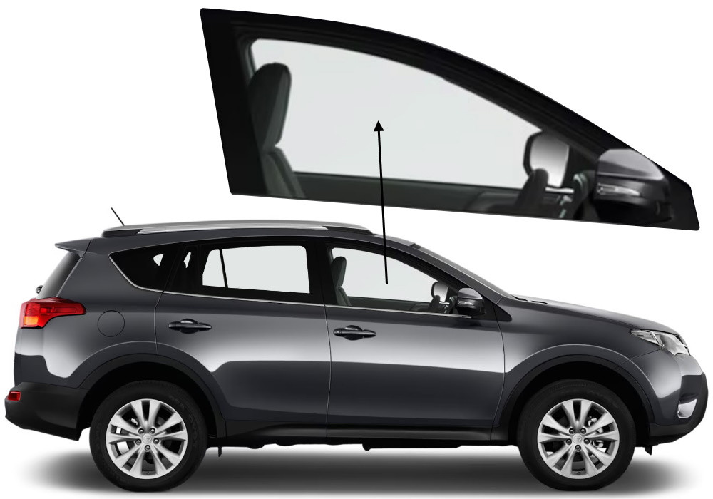 Бічне скло Toyota RAV-4 2013-2018 передніх дверей праве, фото 1