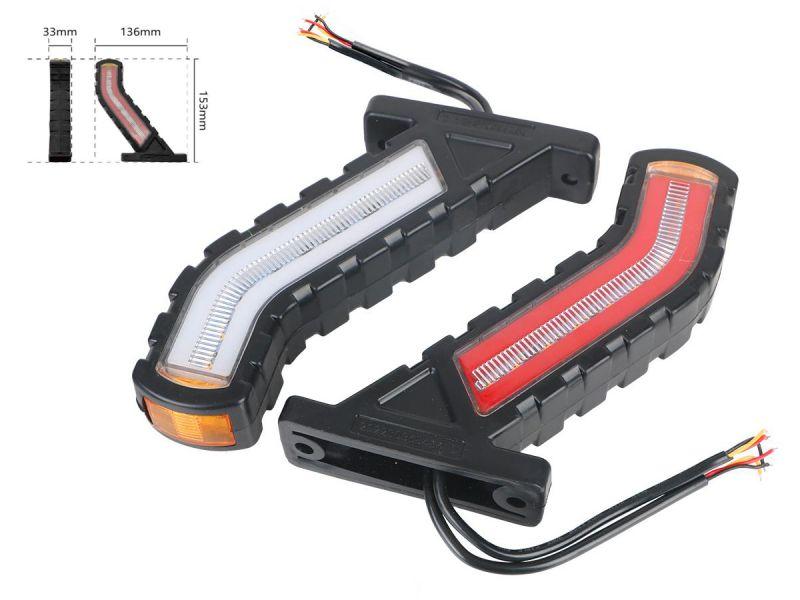 Ліхтар габаритний причепа комплект лівий + правий (ріжок) LED