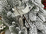 Новорічний квітка на ялинку "Пуансетія" 12 см біло-сріблястого кольору, фото 3