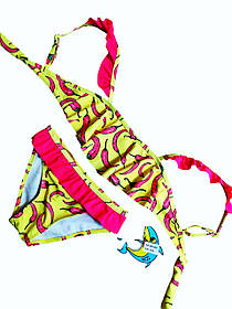 Купальник раздельный  для девочек Teres 1050 Перчинки желтый (В НАЛИЧИИ ТОЛЬКО 30 32 34 36 УКР р-ры)