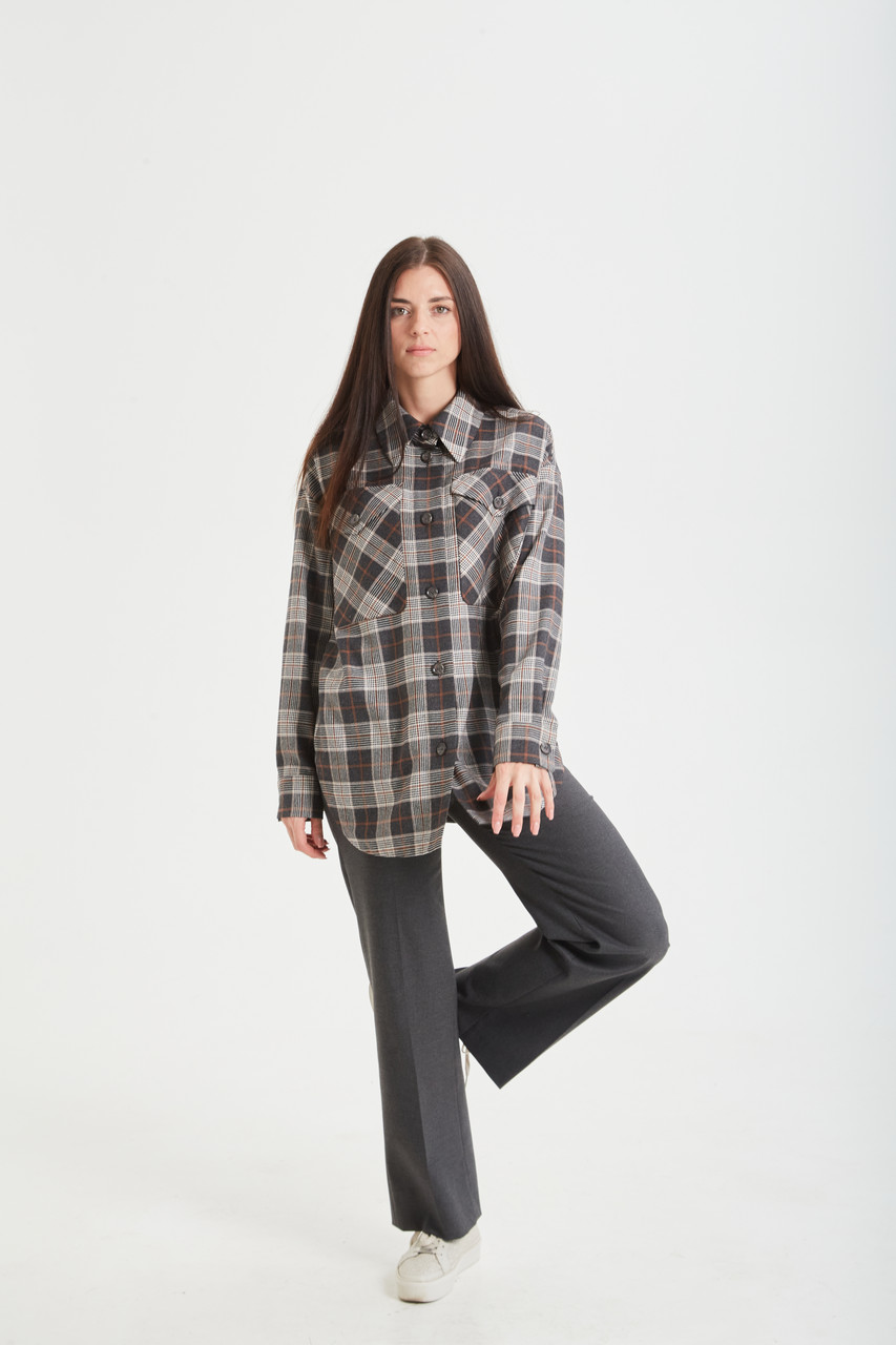 Сорочка жіноча в клітинку oversize