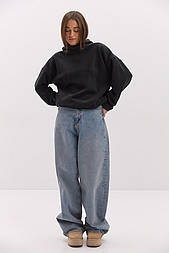 Жіноче флісове худі розмір S/M чорного кольору