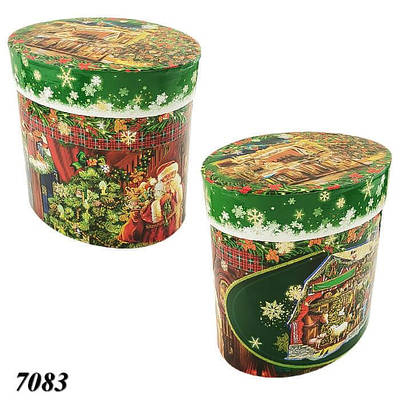 Новорічна коробка Тубус зелений 1000 гр