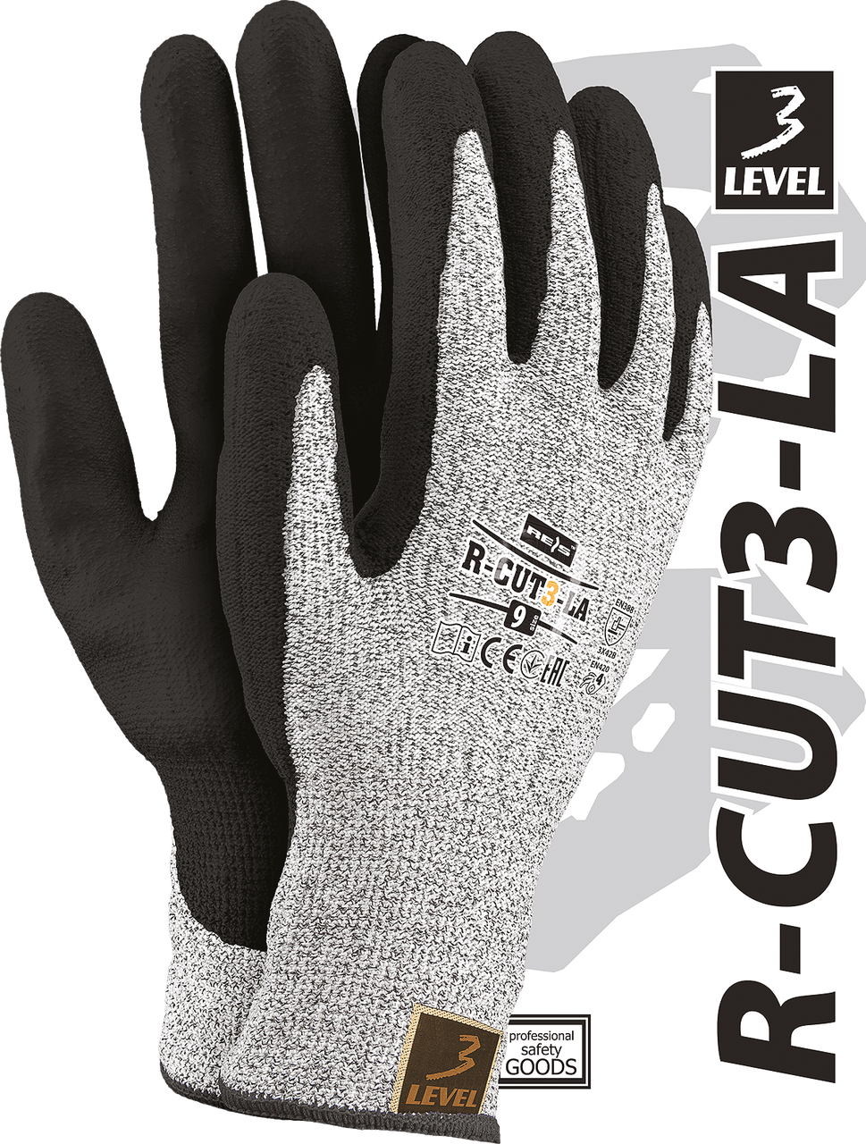 Рукавички захисні, виготовлені з пряжі HDPE R-CUT3-LA BWB, фото 1