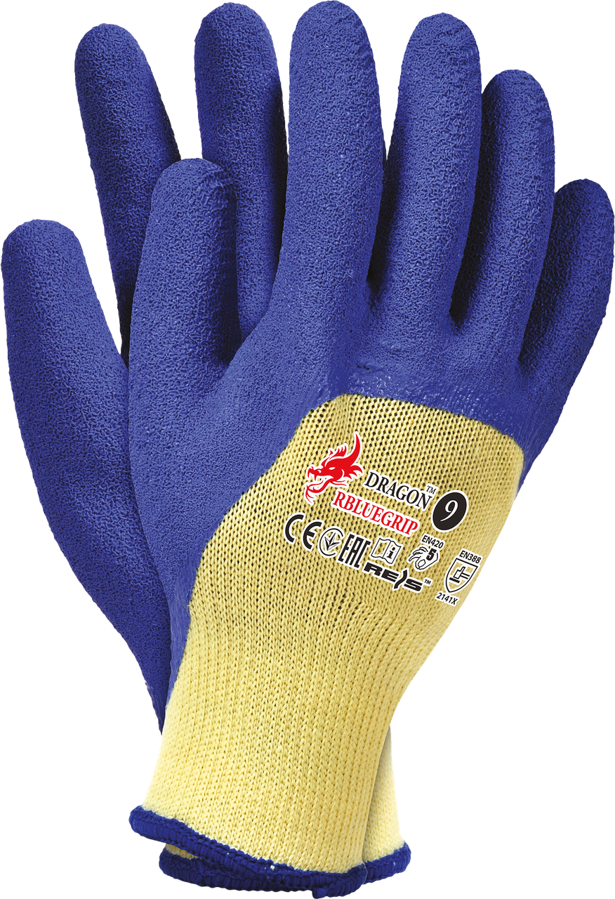 Захисні рукавички, з покриттям, лінія рукавичок DRAGON RBLUEGRIP YN