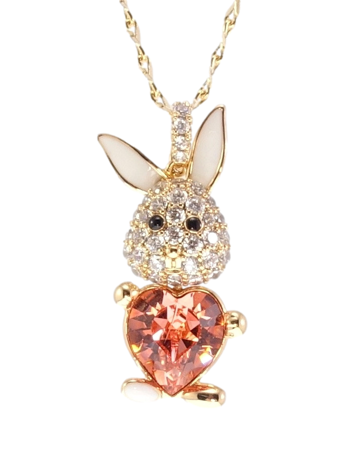 Кулон Xuping Позолота 18K із кристалами Swarovski на ланцюжку "Зайчик" довжина 39,5-44,5 см х 2 мм