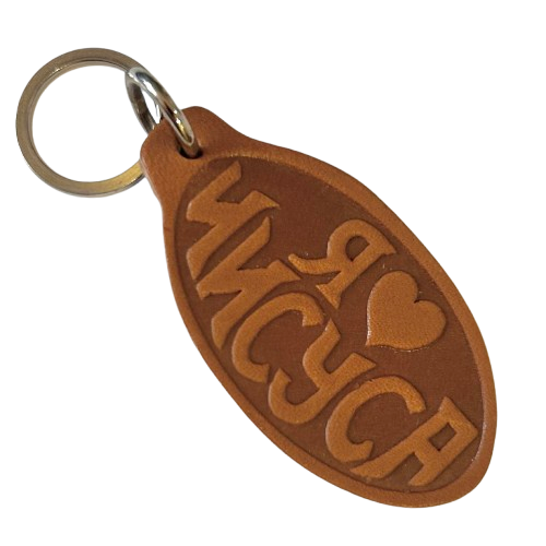 Брелок з натуральної шкіри "Я люблю Ісуса" / російською мовою