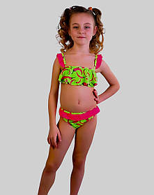 Купальник раздельный для девочек Teres 1050 Перчинки салат (В НАЛИЧИИ ТОЛЬКО 30 32 34 36 УКР р-ры)