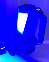 Кемпінговий переносний ліхтар T100A з бічними LED білим червоним синім світлом ліхтарик Power Bank 7 режимів, фото 2