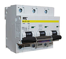 Автоматичний вимикач ВА27-100 3Р 100A 10кА D TechnoSystems