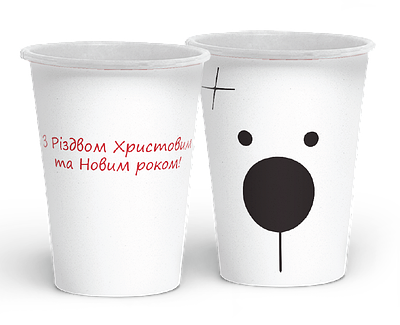 Стакан 1-шаровий "Зимовий" на 275мл (50 шт/уп)