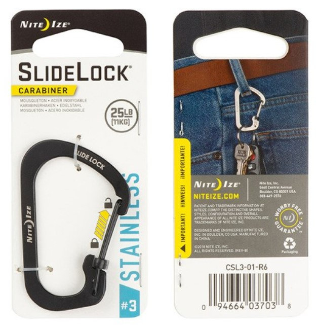 Карабін Nite Ize SlideLock Carabiner Stainless Steel 3 Black