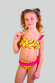 Купальник раздельный  для девочек Teres 1050 Перчинки желтый (В НАЛИЧИИ ТОЛЬКО 30 32 34 36 УКР р-ры)