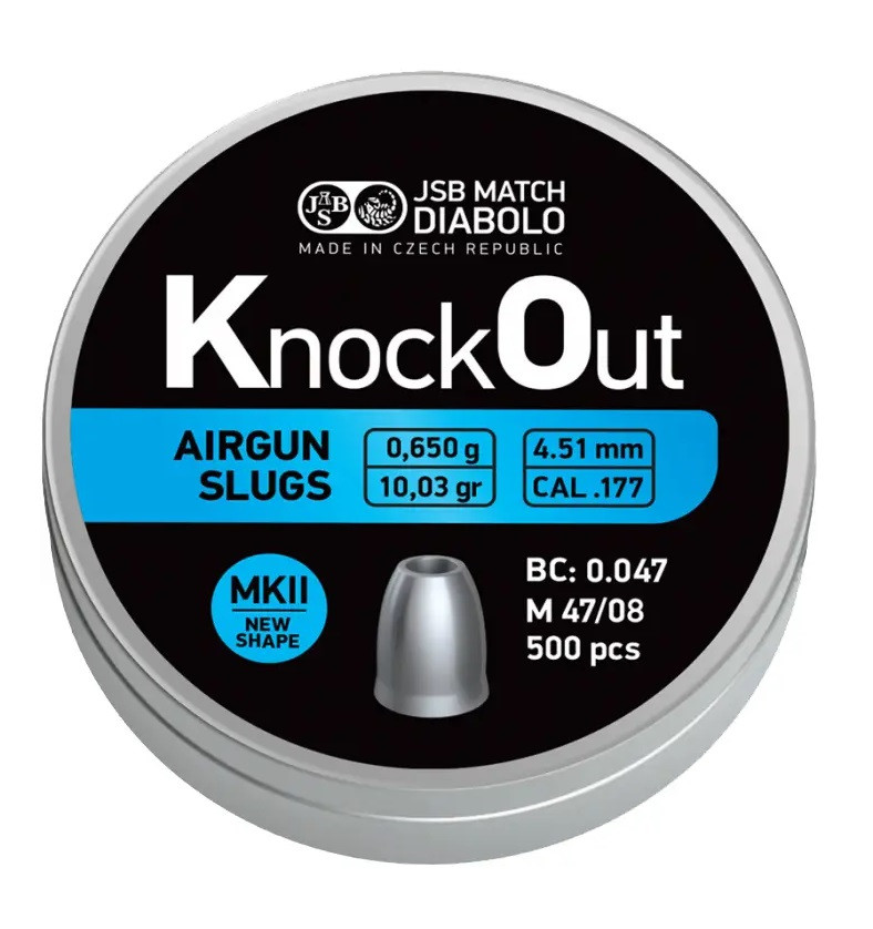 Кулі JSB KnockOut Slugs MK II 4.51 мм, 0.65 г. 500 шт/уп