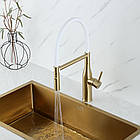 G4098-23 кухня одноваж. вис. вилив нерж. сталь гайка Ø35 (золото) {8/1}, фото 2