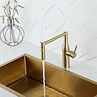 G4098-23 кухня одноваж. вис. вилив нерж. сталь гайка Ø35 (золото) {8/1}, фото 3