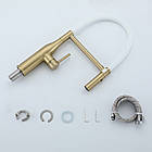 G4098-23 кухня одноваж. вис. вилив нерж. сталь гайка Ø35 (золото) {8/1}, фото 6