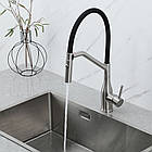 G4098-15 кухня одноважіль. вис. вилив неірж. сталь гайка Ø 35 (сатин)348/1ult, фото 2