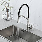 G4098-15 кухня одноважіль. вис. вилив неірж. сталь гайка Ø 35 (сатин)348/1ult, фото 3